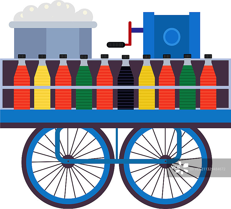 白色背景上的冰饮车图片素材