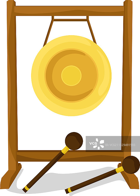 白色背景上的旧锣图片素材