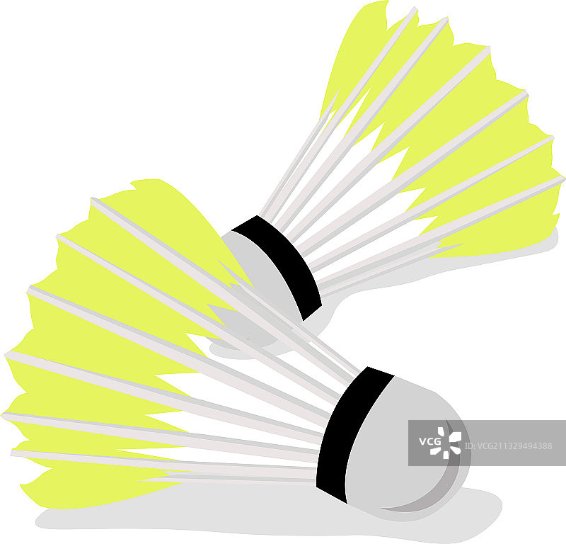 白色背景上的黄色羽毛球图片素材