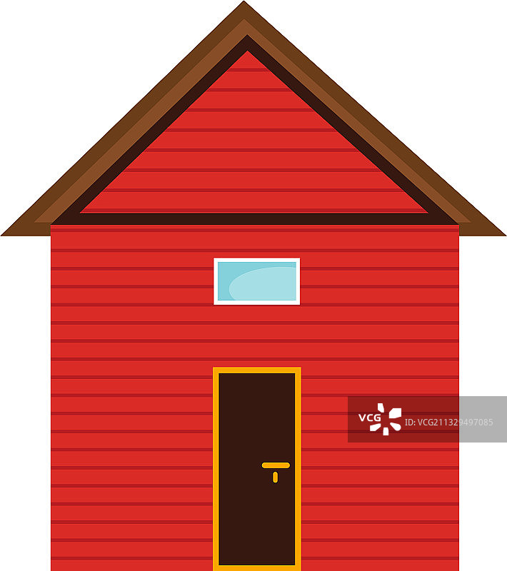 白色背景上的红色小屋图片素材