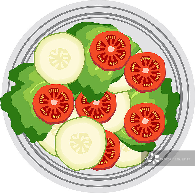 美味沙拉（白色背景）图片素材