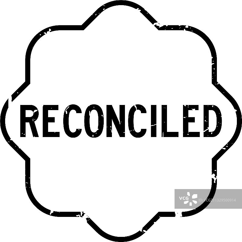 黑色复古已协调文字橡胶印章图片素材