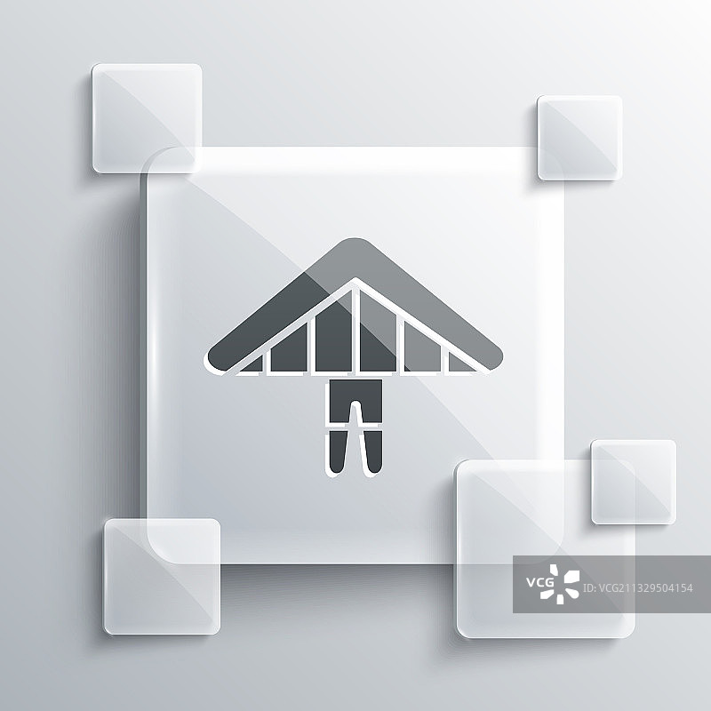 灰色悬挂式滑翔机图标，灰色背景图片素材