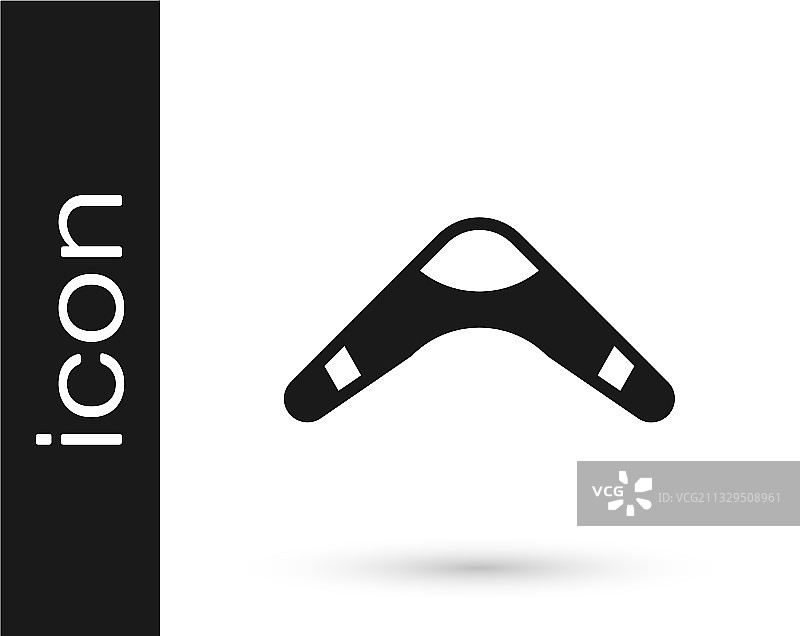 白色背景上的黑色回旋镖图标图片素材