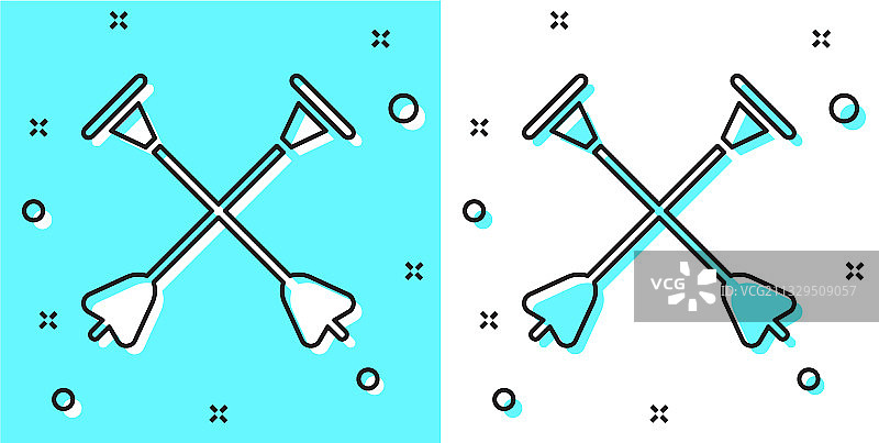 黑色线条带吸盘头的箭头图标图片素材