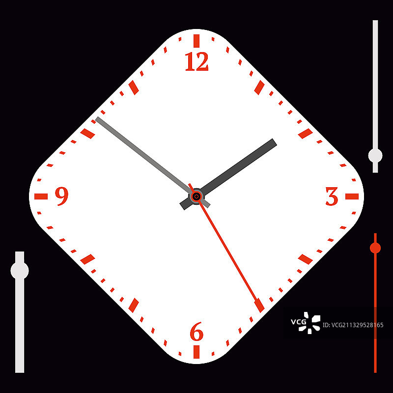 复古白色菱形手表表盘图片素材