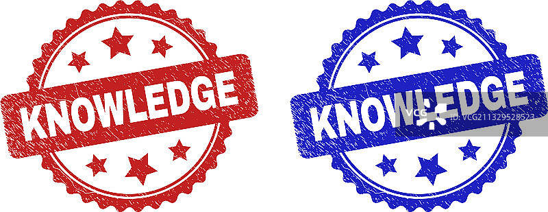 带刮擦表面的知识花环图章图片素材