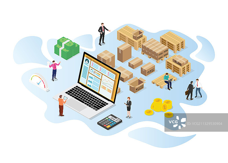 库存或物流优化概念图片素材