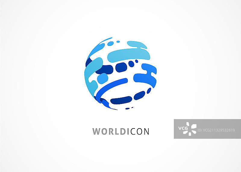 现代Logo模板：抽象世界图标金融科技图片素材