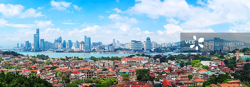 航拍厦门鼓浪屿城市风风光图片素材