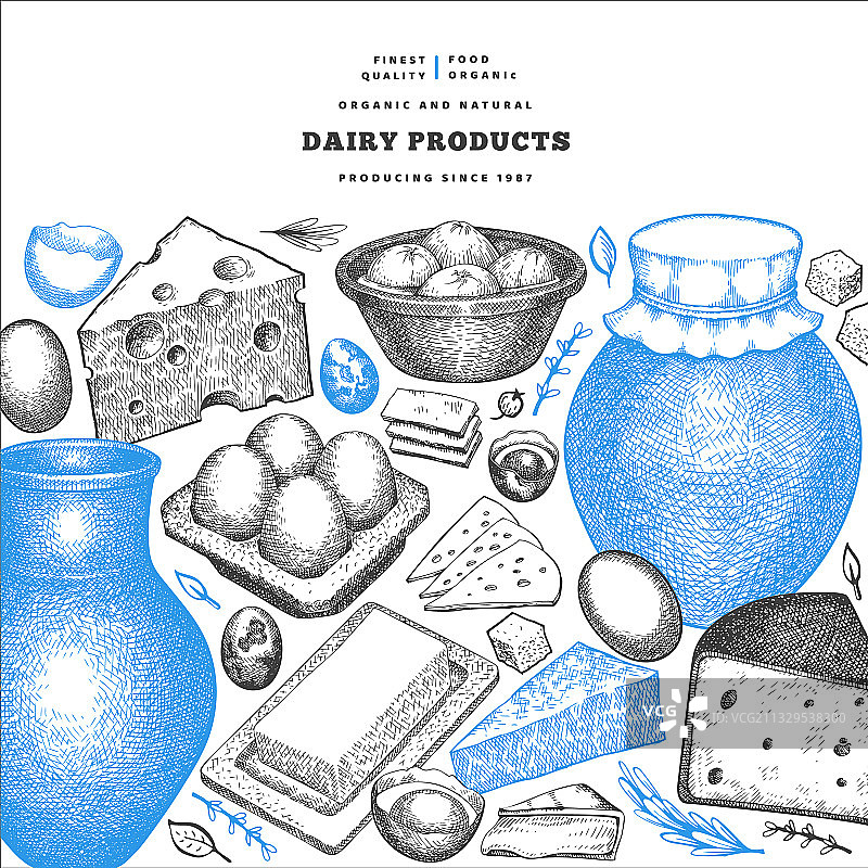 手绘乳制品农场食品设计模板图片素材