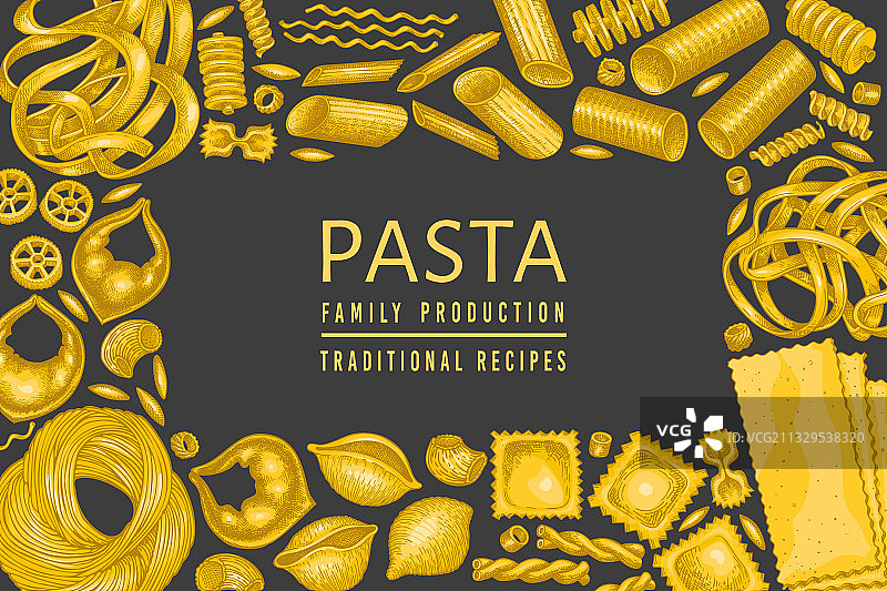 手绘意大利面设计模板图片素材