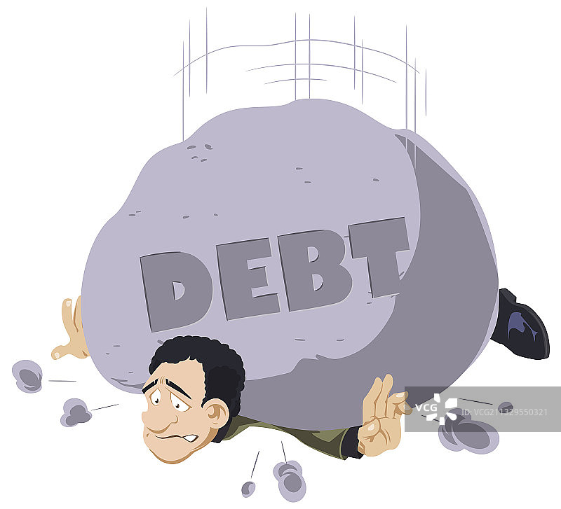 背负沉重债务的商务男人图片素材