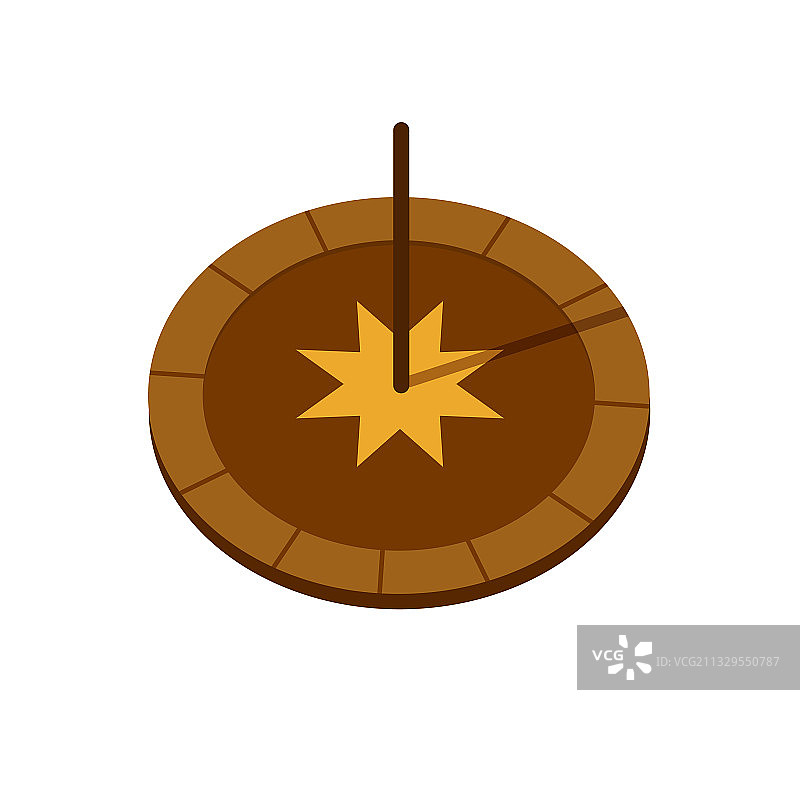 白色背景上的日晷图片素材