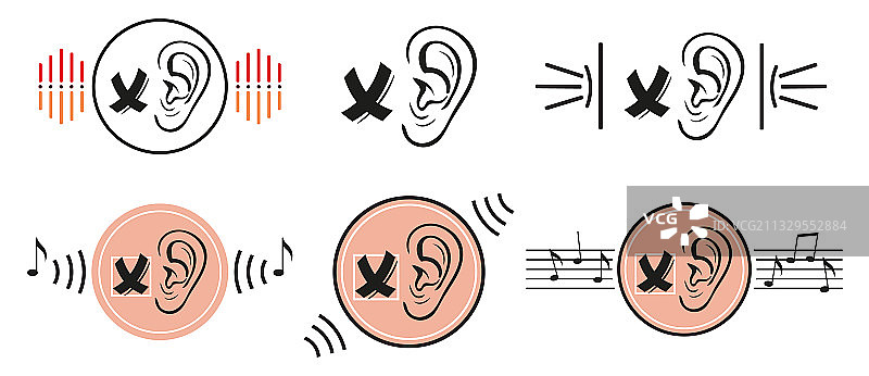 听力丧失图标集图片素材