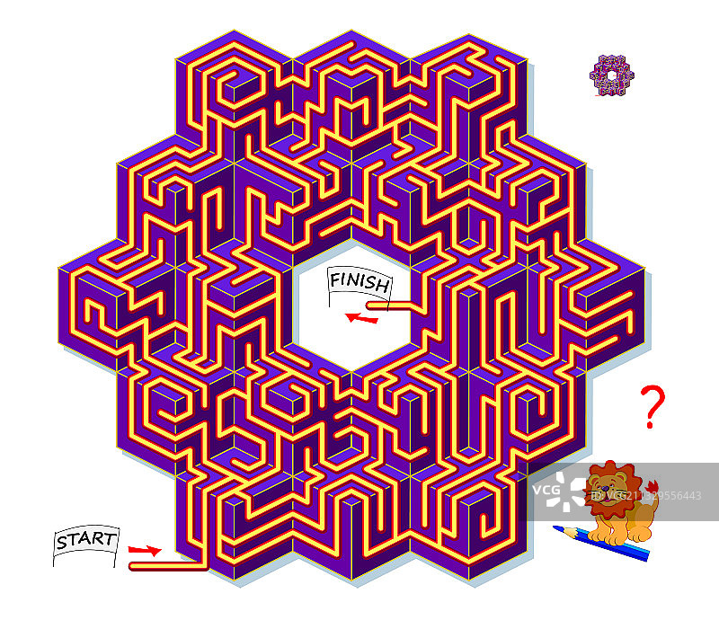 逻辑拼图游戏与迷宫的儿童和图片素材