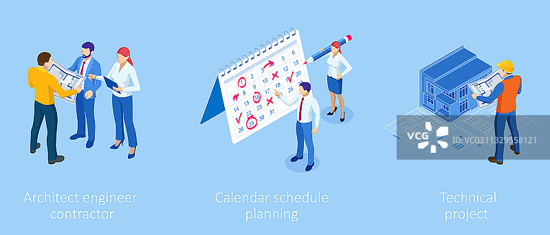 2.5D建筑项目管理概念图片素材