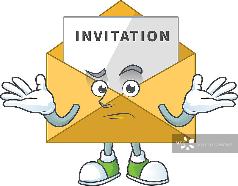 卡通形象：得意表情的邀请函图片素材