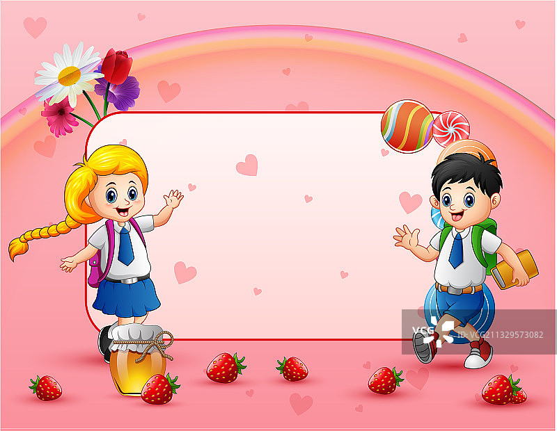 快乐学生制服甜卡片图片素材