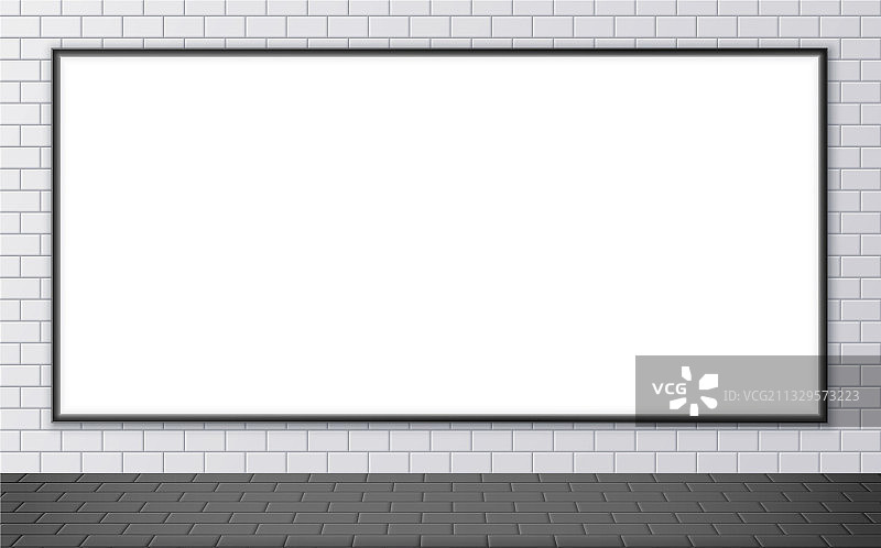 地铁上的空白广告牌样机图片素材