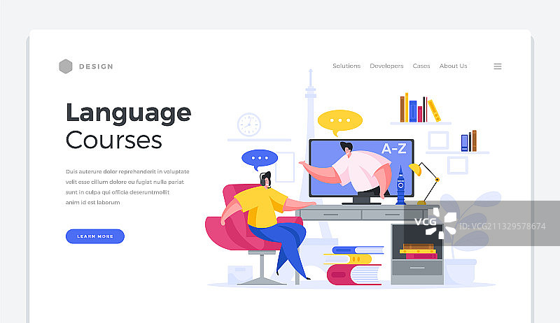 语言网络课程主页模板（男）图片素材