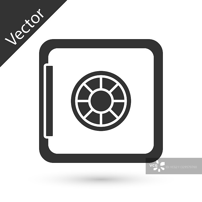 白色背景上的灰色保险箱图标图片素材