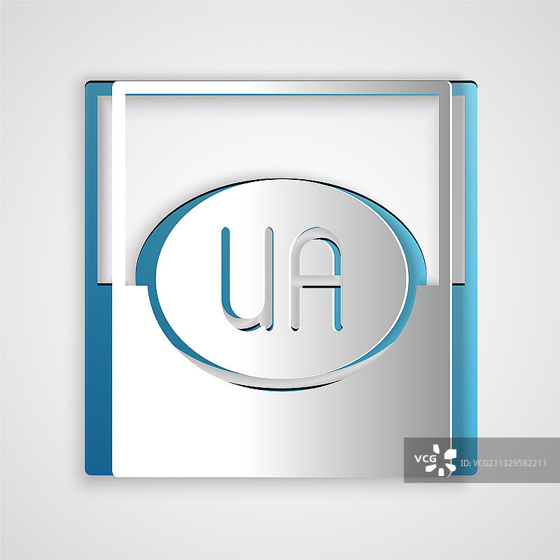 纸剪乌克兰国旗图标图片素材