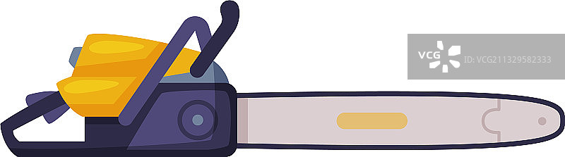 配备坚韧刀片的电动链锯图片素材