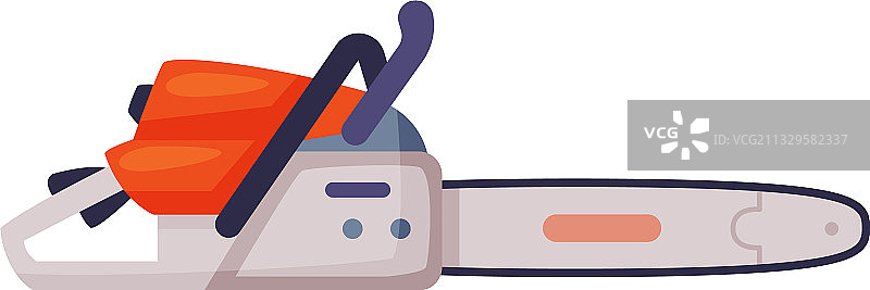 配备坚韧刀片的电动链锯图片素材