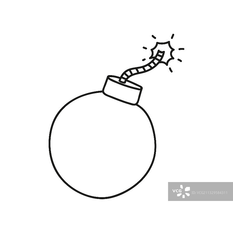 涂鸦风格炸弹图标图片素材