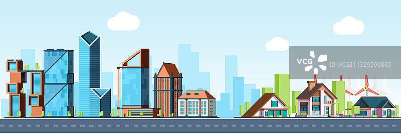 大都市与乡村城市景观图片素材