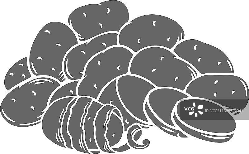 单色马铃薯块茎图案图片素材