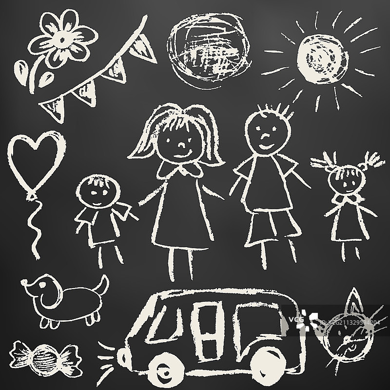 儿童画设计元素图片素材