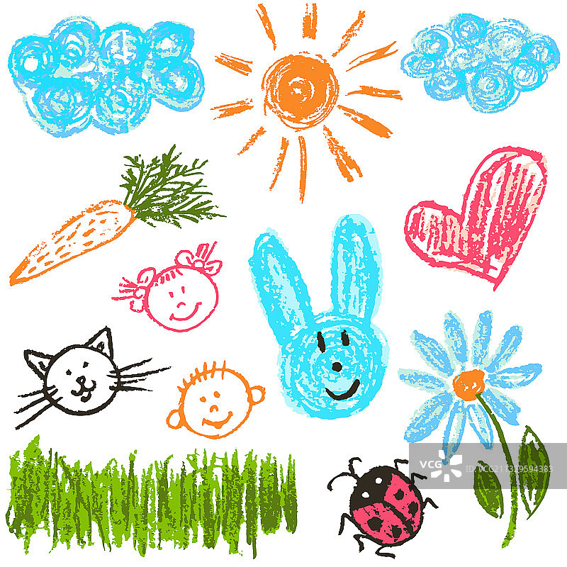 儿童绘画设计元素包装图片素材