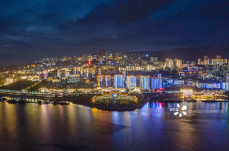 重庆巫山县城夜景图片素材