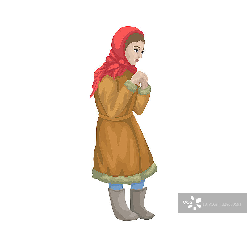 悲伤的女孩：乞丐，贫穷且饥饿图片素材