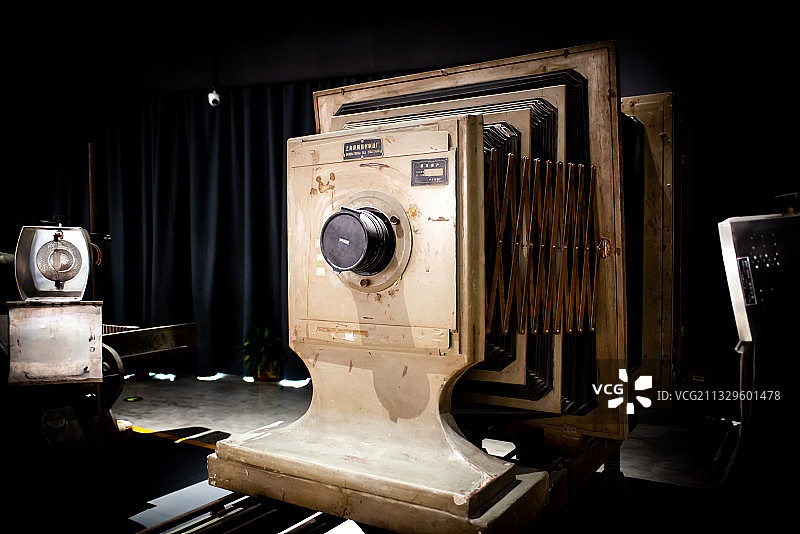 上海中华印刷博物馆陈列的早期印刷照相机图片素材
