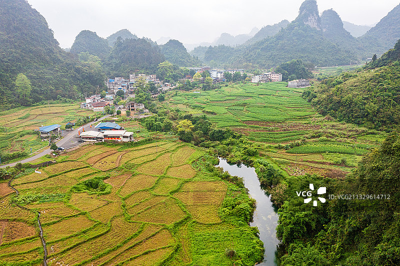 广西靖西通灵大峡谷瀑布图片素材