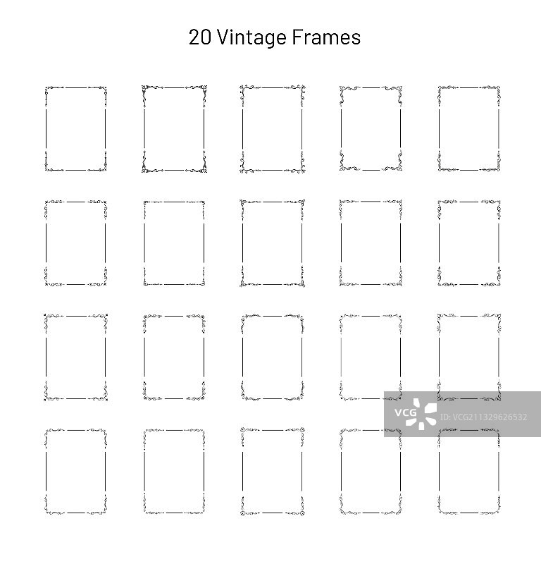 20个优雅复古华丽的框架图片素材