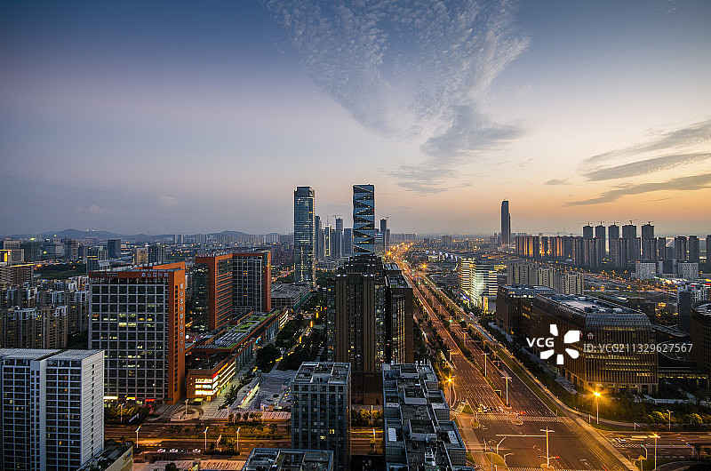 南京河西建邺区城市风光图片素材