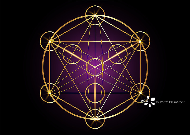 梅塔特隆立方体生命之花神圣几何图片素材