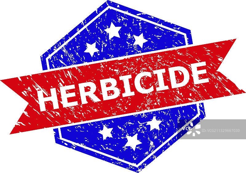 六边形双色除草剂水印图片素材