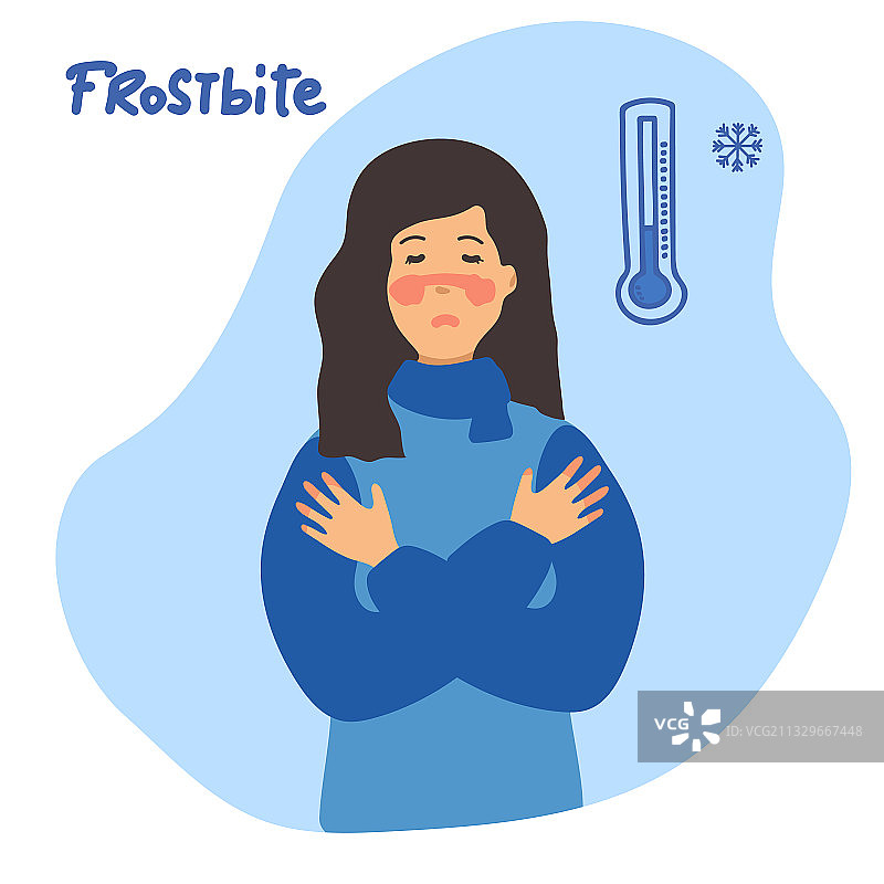 冻伤概念横幅卡通图片素材