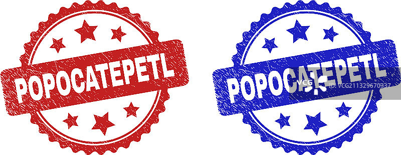 使用橡胶表面的波波卡特佩特火山花环印章图片素材