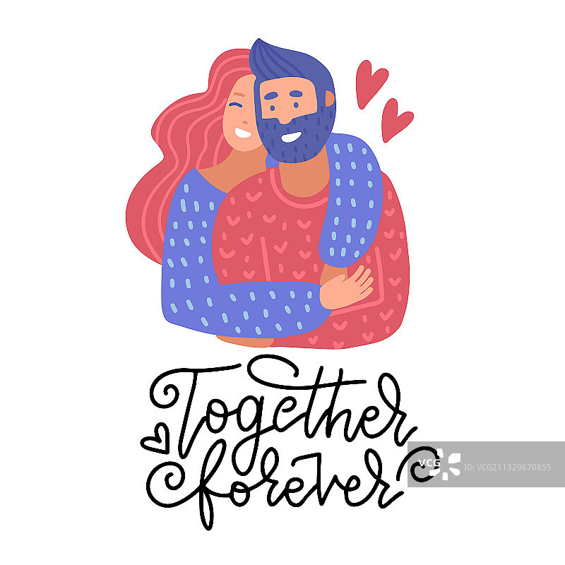 与快乐的人一起的浪漫扁平设计图片素材