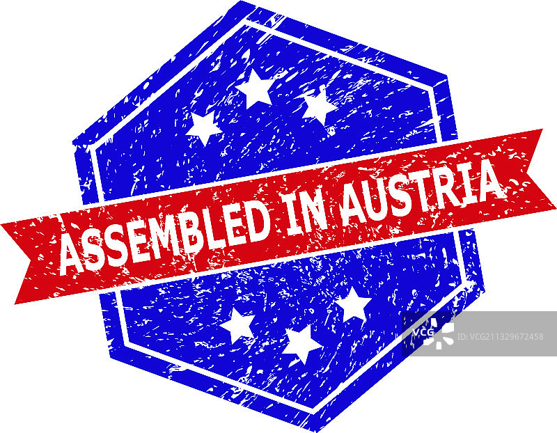 奥地利组装双色六边形印章图片素材