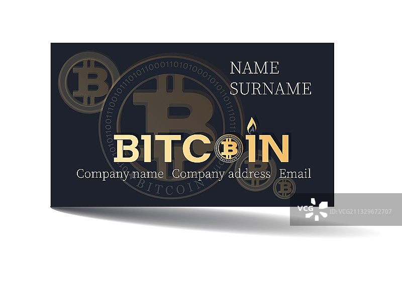 比特币名片模板设计图片素材
