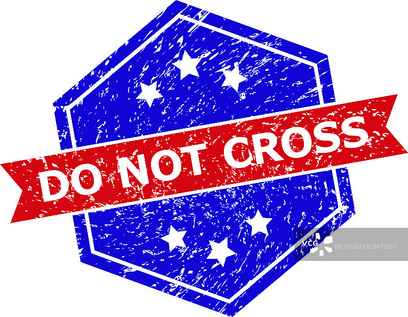 六边形双色禁止通行印章图片素材