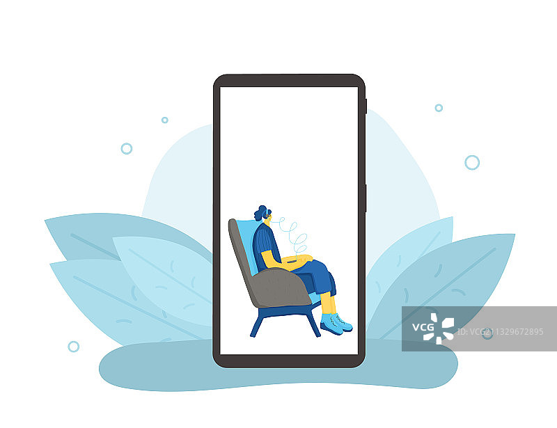 带音频设备的播客概念女孩图片素材