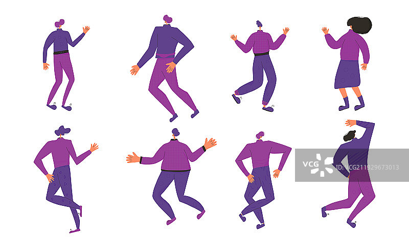 跳舞的人物：男女角色图片素材